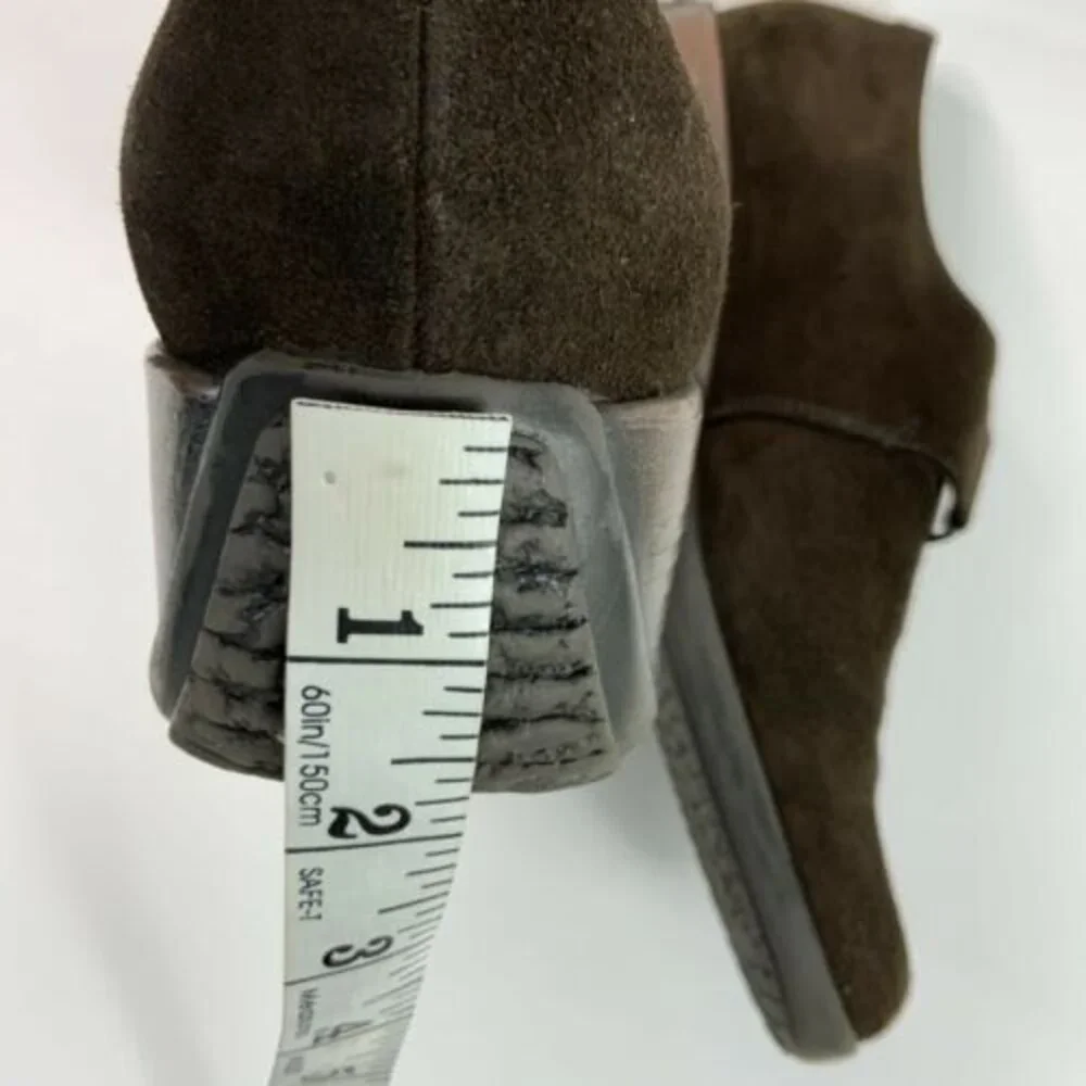 Aquatalia Suede Wedge Loafers Italy Brown 9